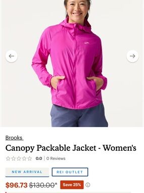 Brooks Women's Hot Pink Packable Wind Jacket